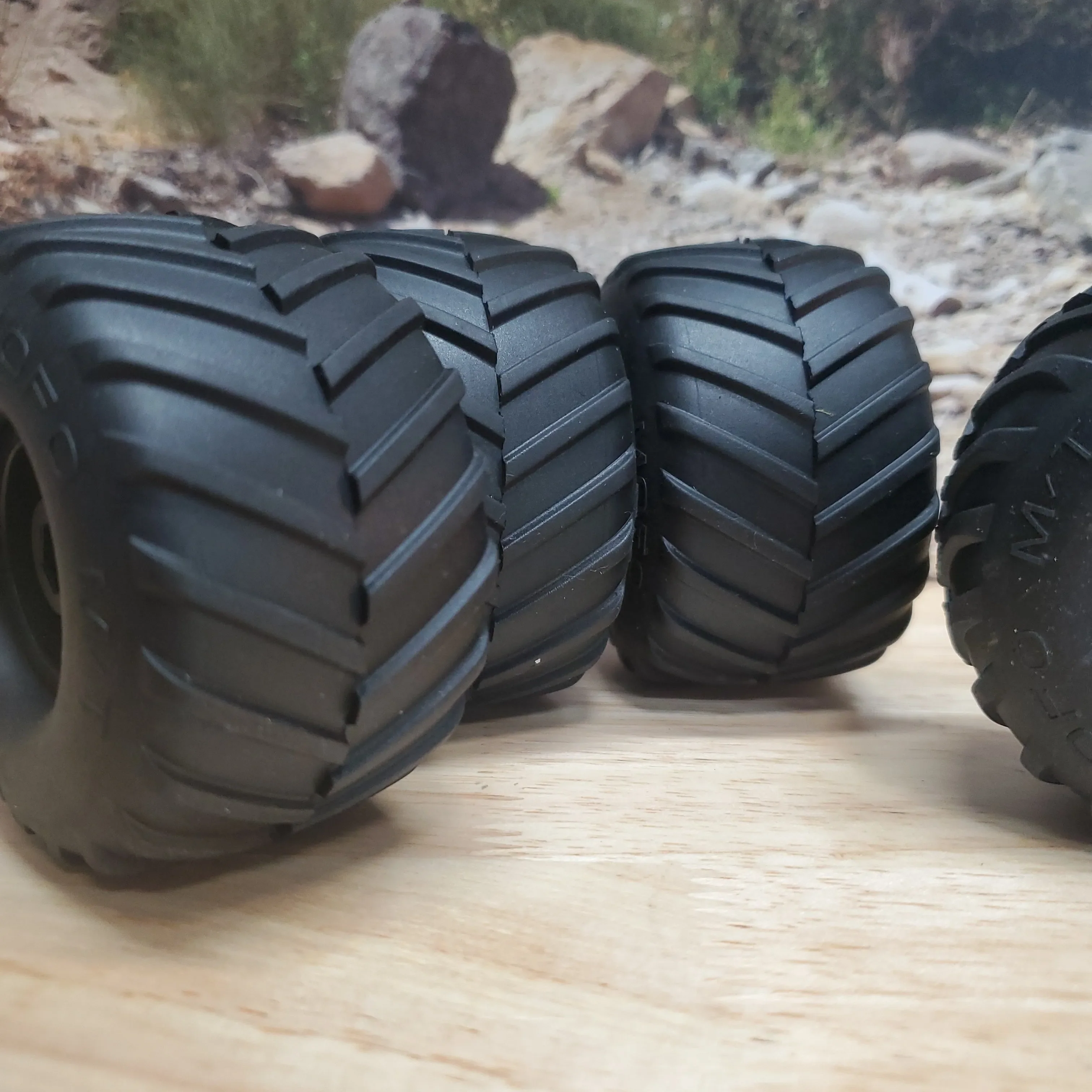 Monster Truck 70x42.5mm 1.2" Complete Tires and wheels scx24, trx4m, FMS Smasher... - Image 3